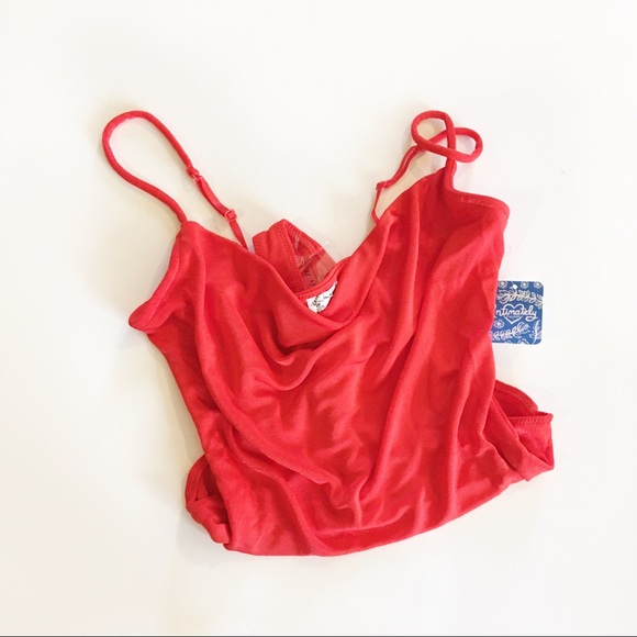 Free People Cowls In The Club Bodysuit Medium Red - Picture 1 of 10